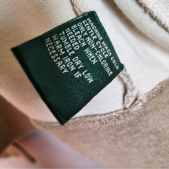 Lauren Ralph Lauren Zip Sweatshirt Size PM Tan/ Brown/Beige - Picture 2 of 14